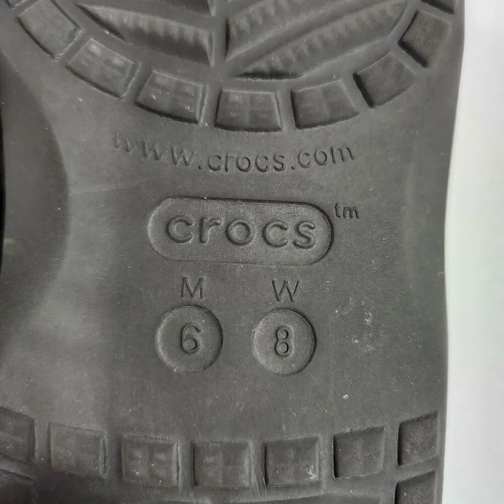 Iconic Crocs Comfort Black Sandals Size M 6 W 8